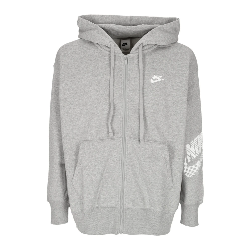 Nike Fleece hoodie met volledige rits Gray Dames
