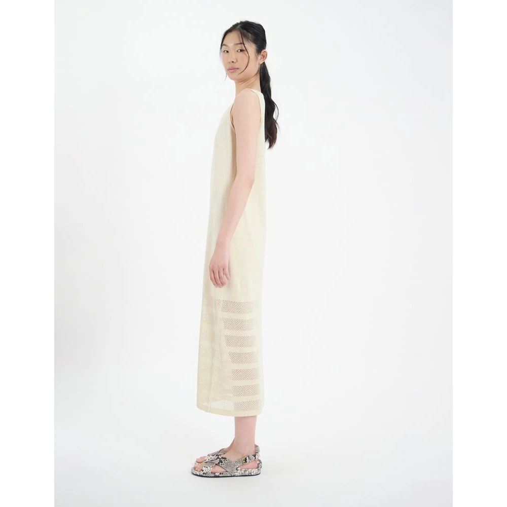 Ines De La Fressange Paris Casilda jurk van gestreept linnen Beige Dames