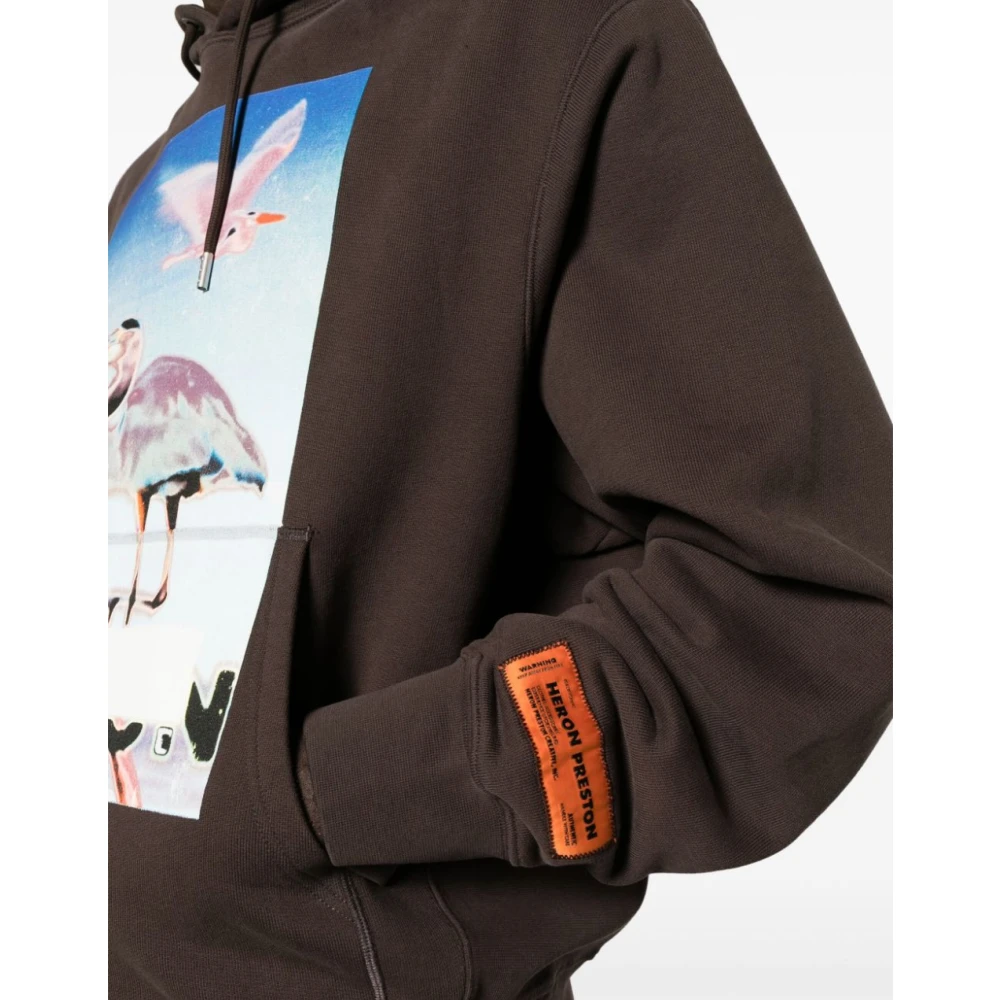 Heron Preston Gecensureerde Logo Hoodie Bruin Paarse Sweatshirt Brown Heren
