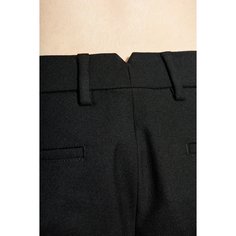 Ami Paris Wollen broek met vouw Black Heren