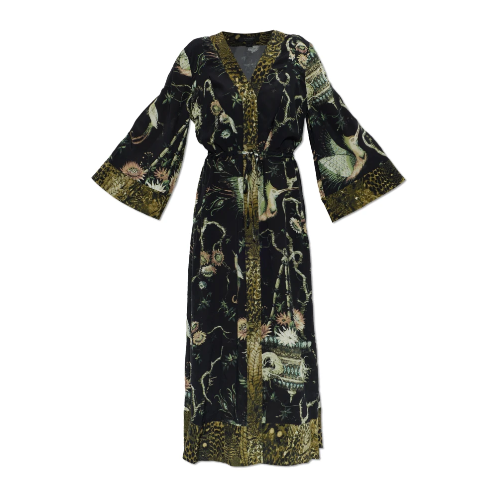 Allsaints - Diana Contrast Print Midi Dress - Dresses - Damen - Schwarzk - S - Bild 3