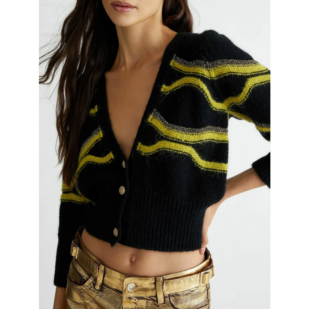 Liu Jo Groene Vest met Fantasie Knopen Multicolor Dames