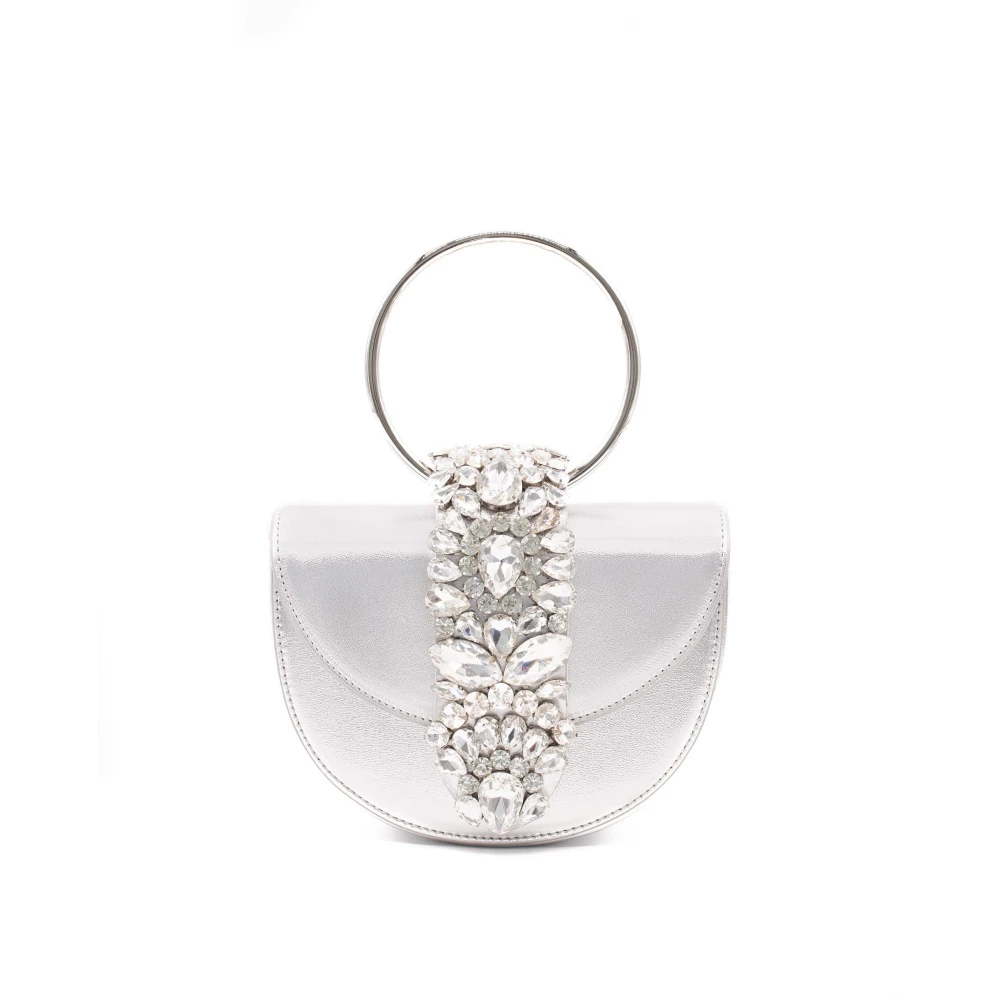 Alma en Pena Maan Flap Clutch Tas Gray Dames