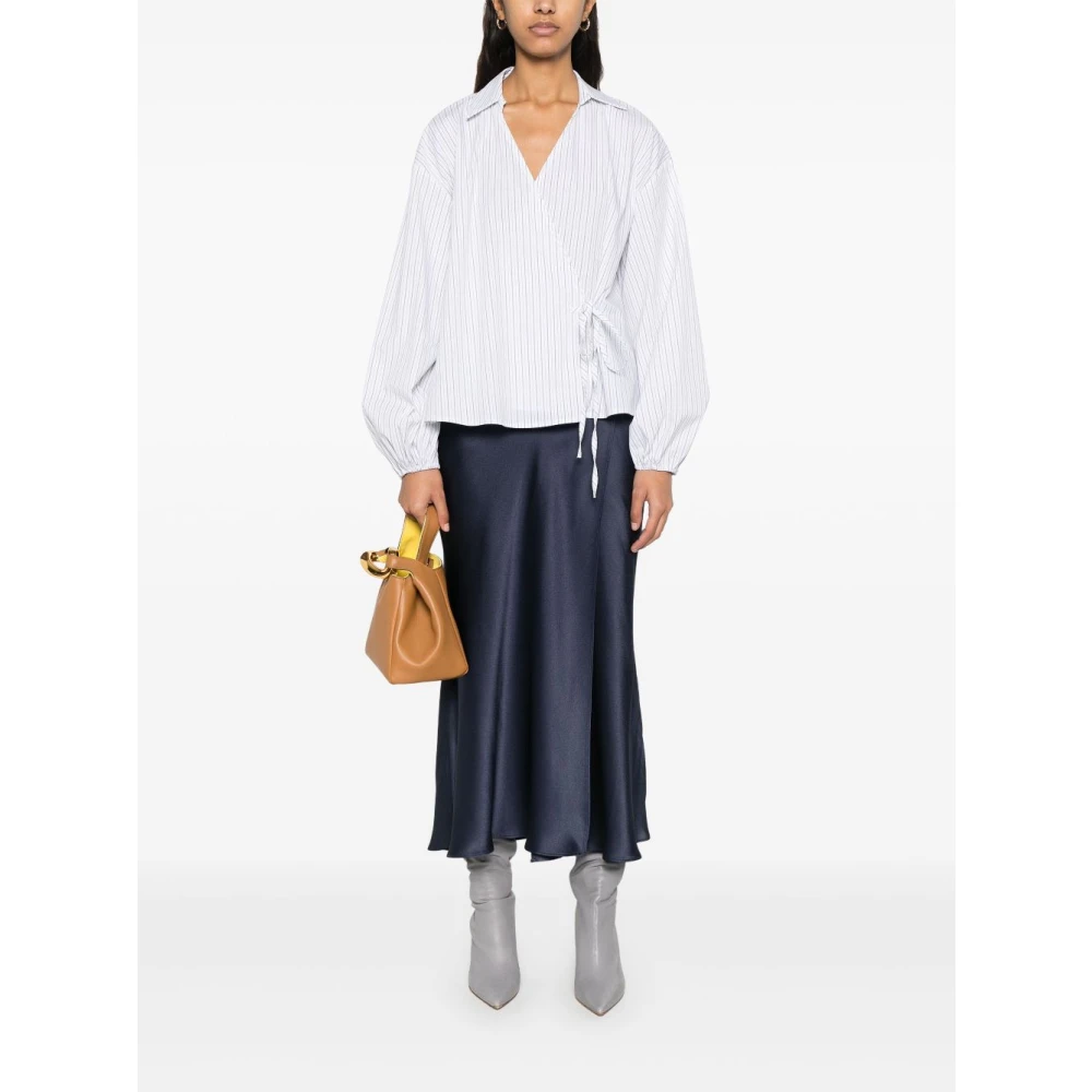 Semicouture Blauwe Zijden Blend Elegante Rok Blue Dames