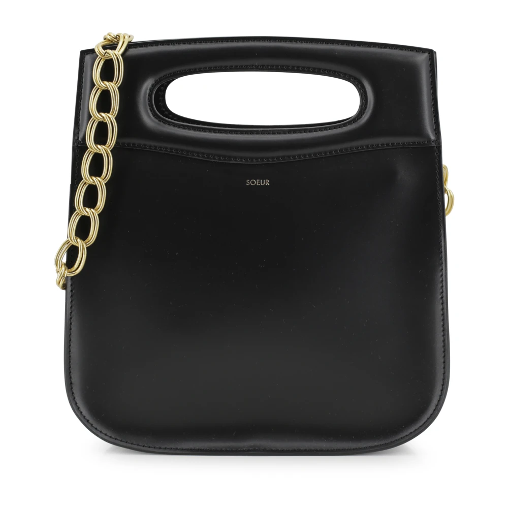 Soeur Zwarte Leren Schoudertas met Kettingriem Black Dames