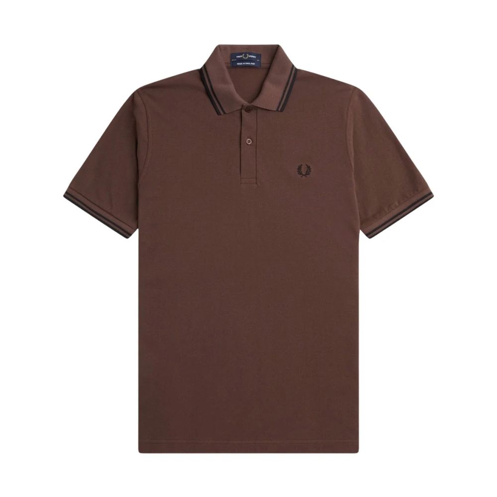 Fred Perry Klassiek Poloshirt met Dubbele Streep Brown Heren