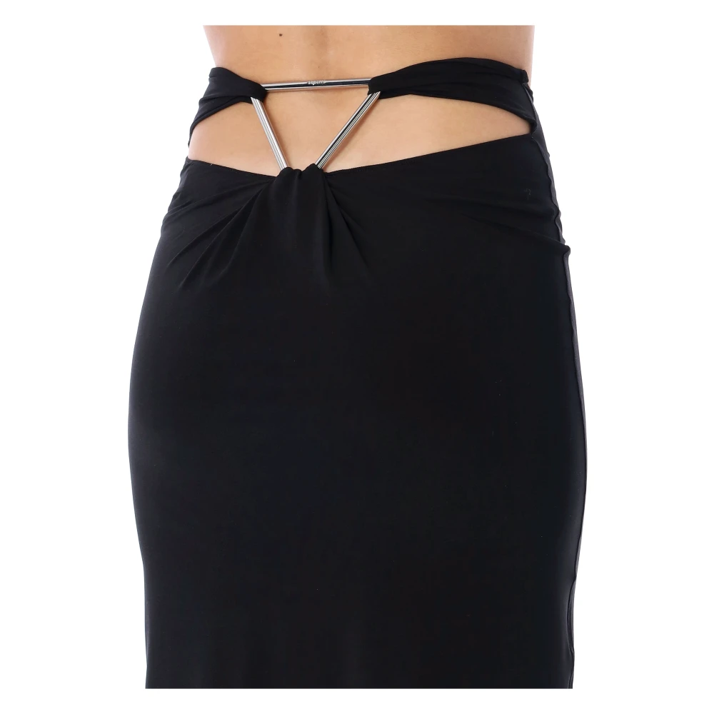 Coperni Midi Rok met Driehoekige Rug Black Dames