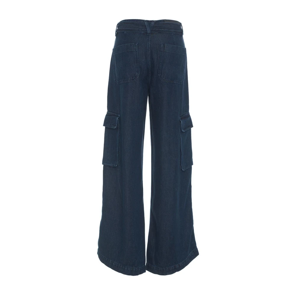 7 For All Mankind Blauwe Wide Leg Jeans Aw24 Blue Dames