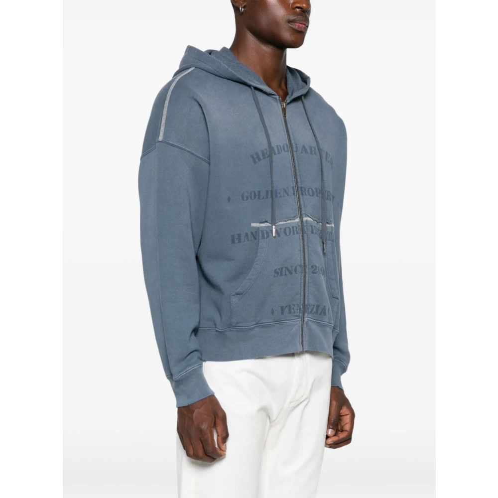 Golden Goose Zee Journey Zip Hoodie Blue Heren