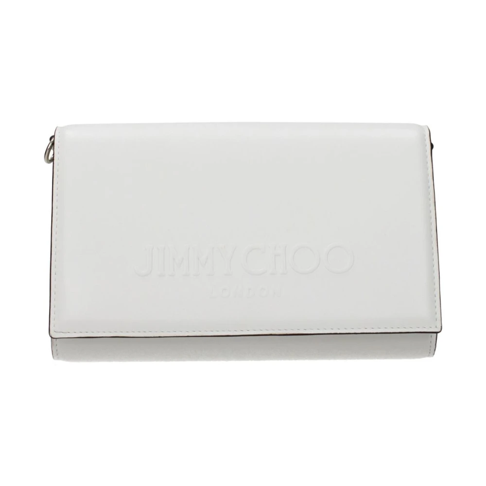 Jimmy Choo Women's White Leather Clutch Bag With Chain Strap