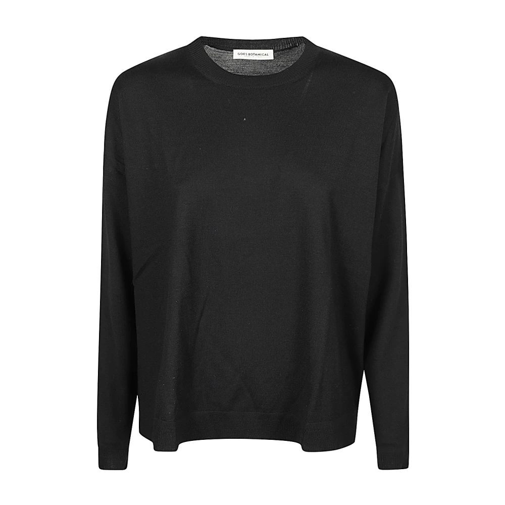 Goes Botanical Zwarte ronde hals trui Black Dames