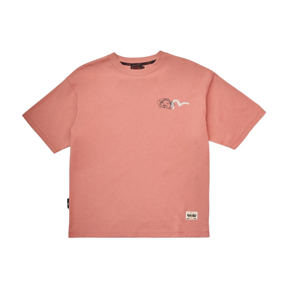 Evisu Roze Godhead Polaroid T-Shirt Pink Heren