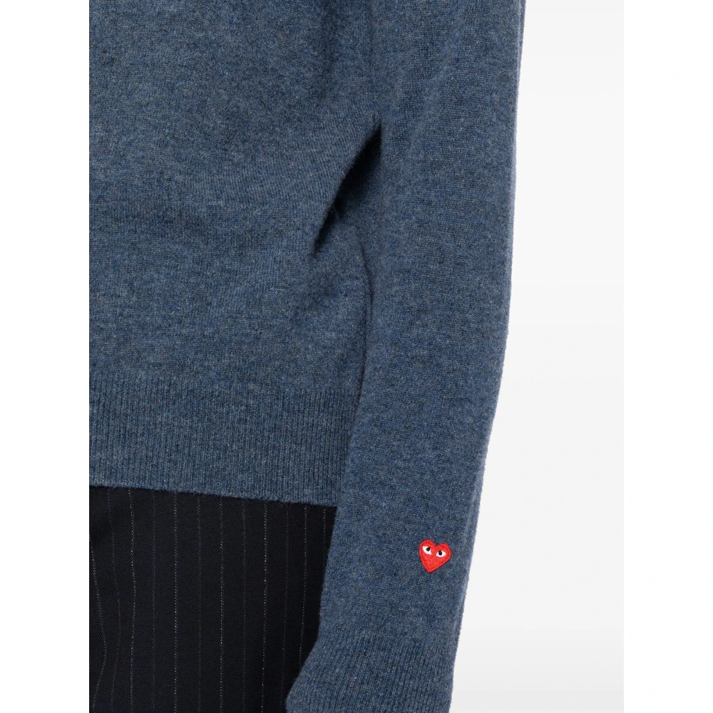Comme des Garçons Play Logo Cardigan in Marineblauw Blue Heren