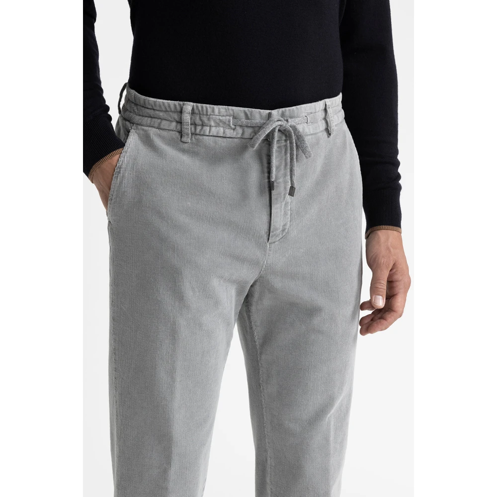 PESERICO Katoenen fluwelen joggerbroek Gray Heren