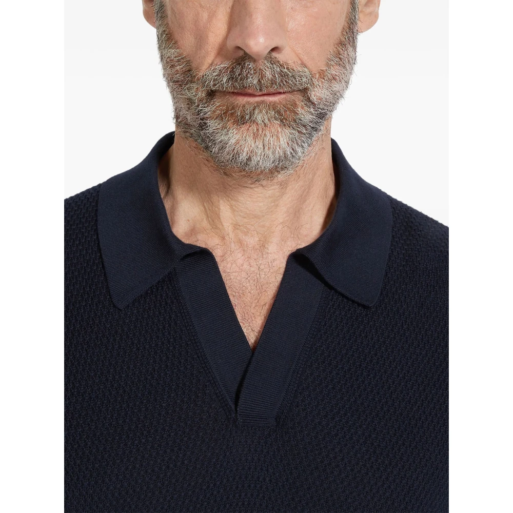 Ermenegildo Zegna Klassieke Polo Shirt Blue Heren