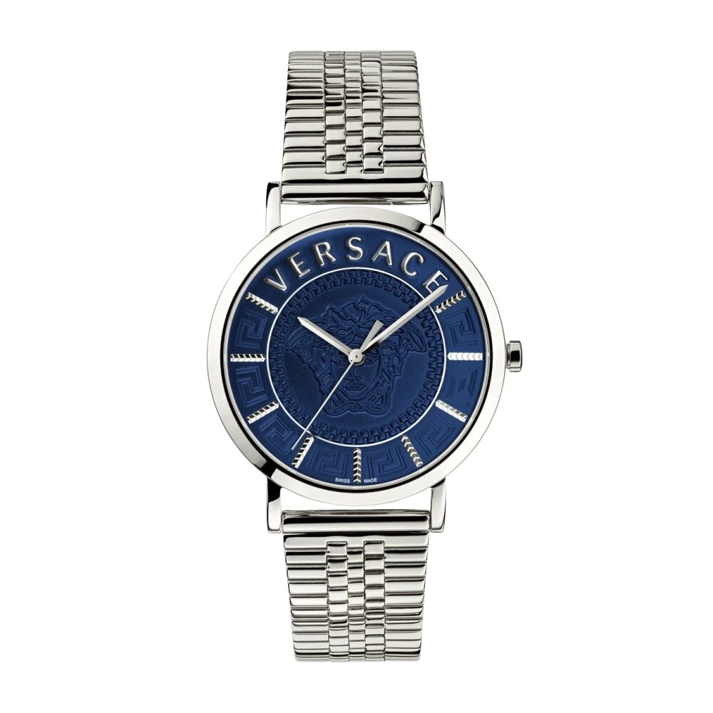 Versace VEJ400821 V-Essential blue silver Stainless Steel Men's Watch NEW - Image 2