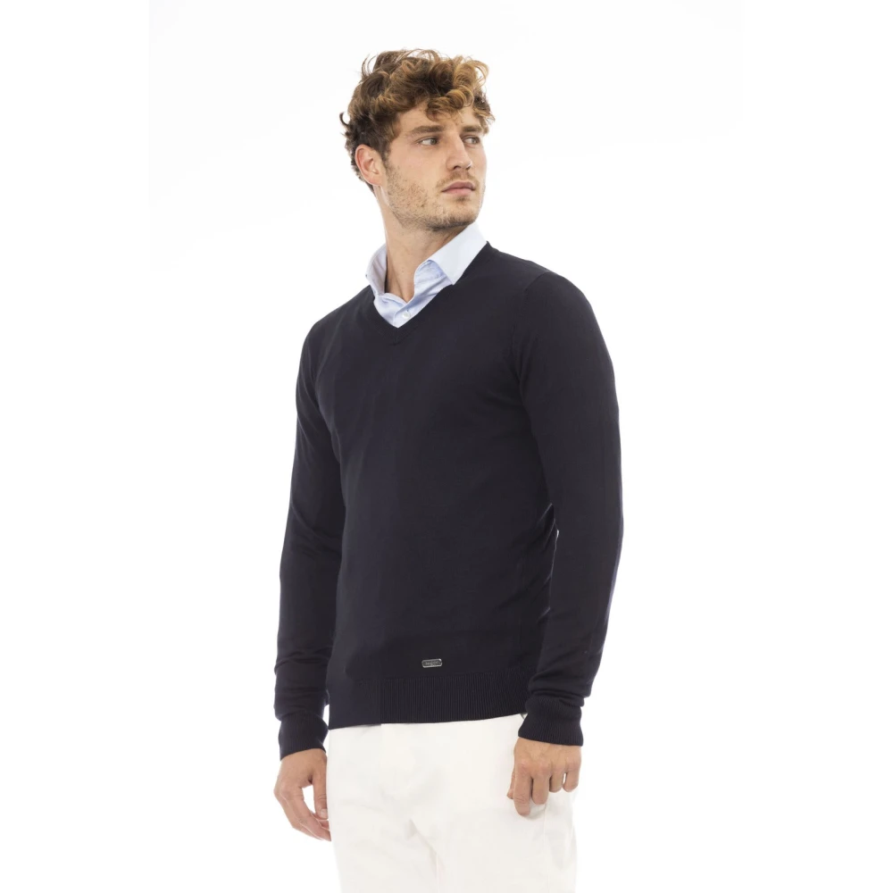 Baldinini V-hals Trui met Lange Mouwen Blue Heren