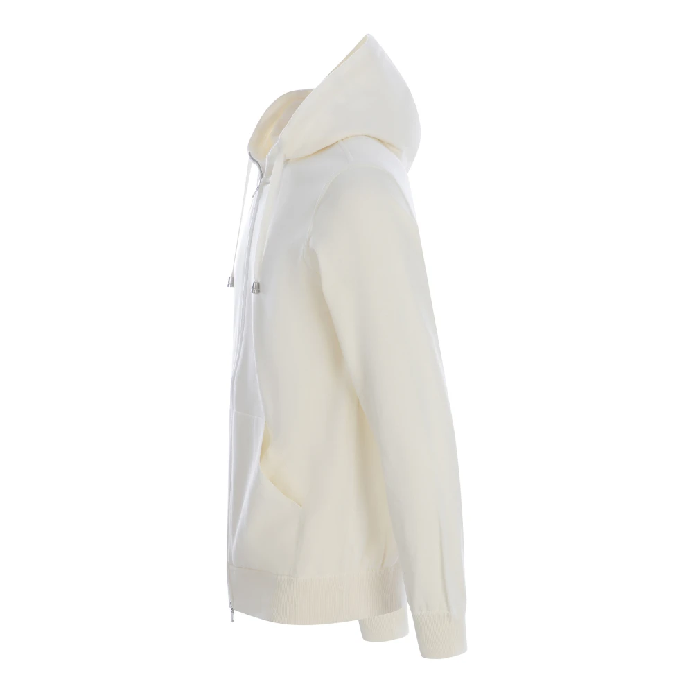 Filippo De Laurentiis Witte Katoenen Hoodie met Rits White Heren