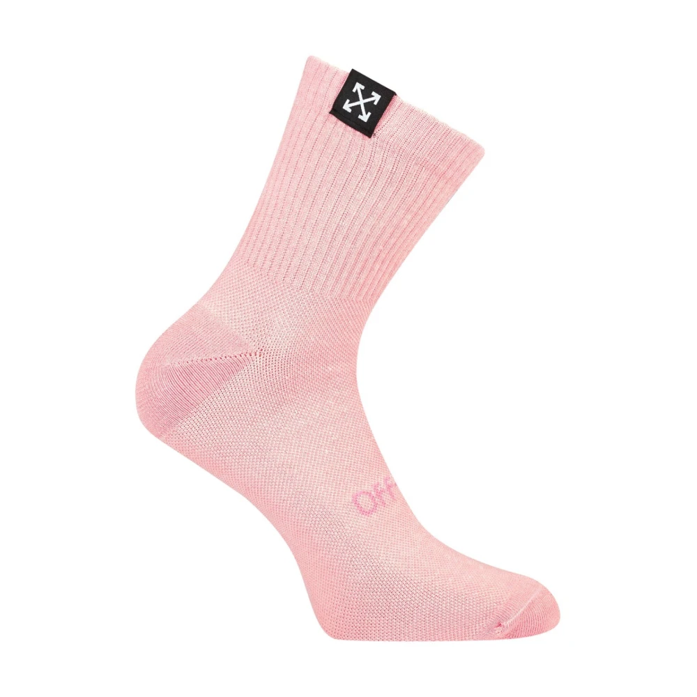 Off White Rosa Logo Låga Strumpor Bomullsblandning Pink, Dam