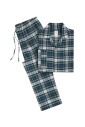 pyjama-en-flanelle-de-coton-vert-a-carreaux