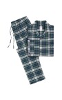 pyjama-en-flanelle-de-coton-vert-a-carreaux