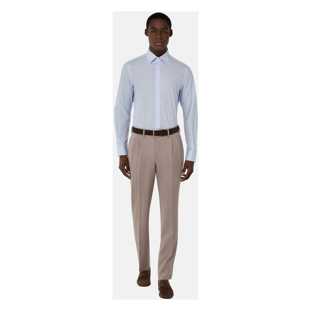 Boggi Milano Regular Fit gestreept katoenen overhemd Blue Heren