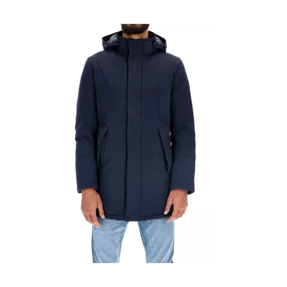 RefrigiWear Blauwe Nylon Parka Jas Blue Heren