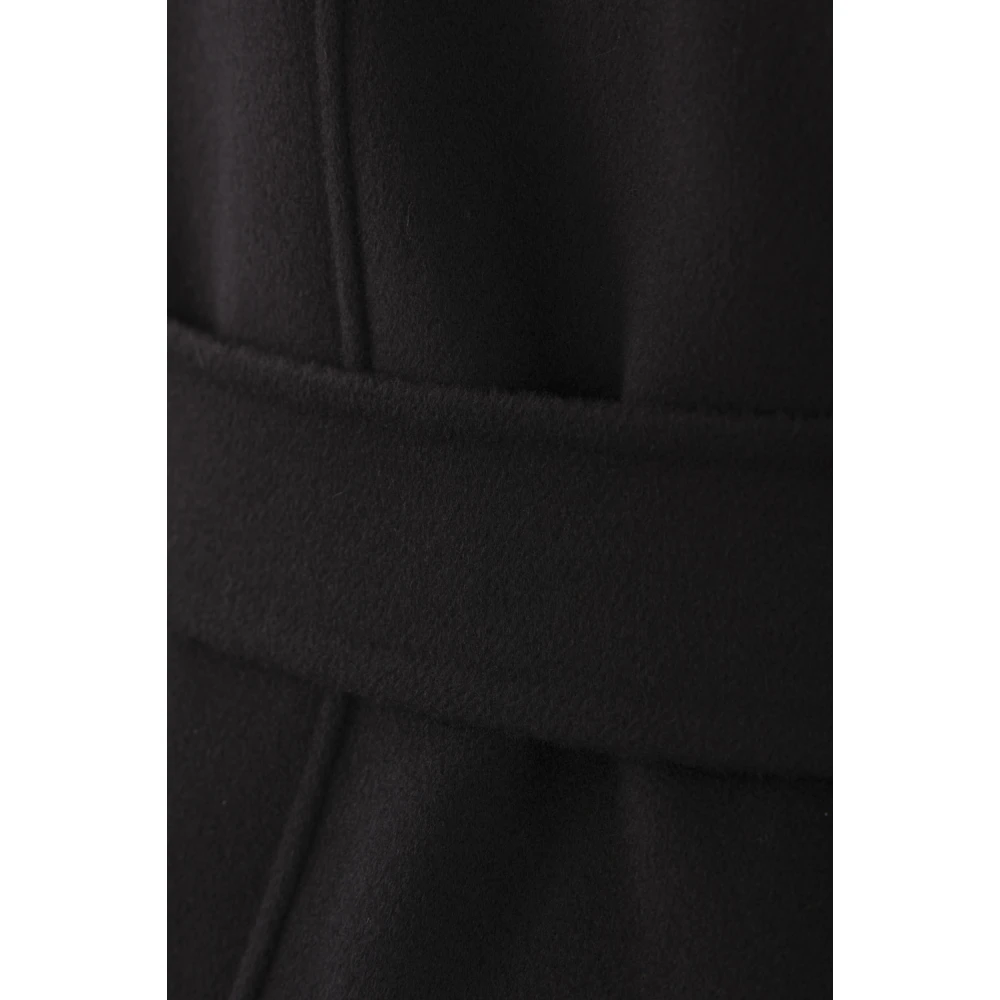 Max Mara Zwarte wollen overjas met klassieke revers Black Dames