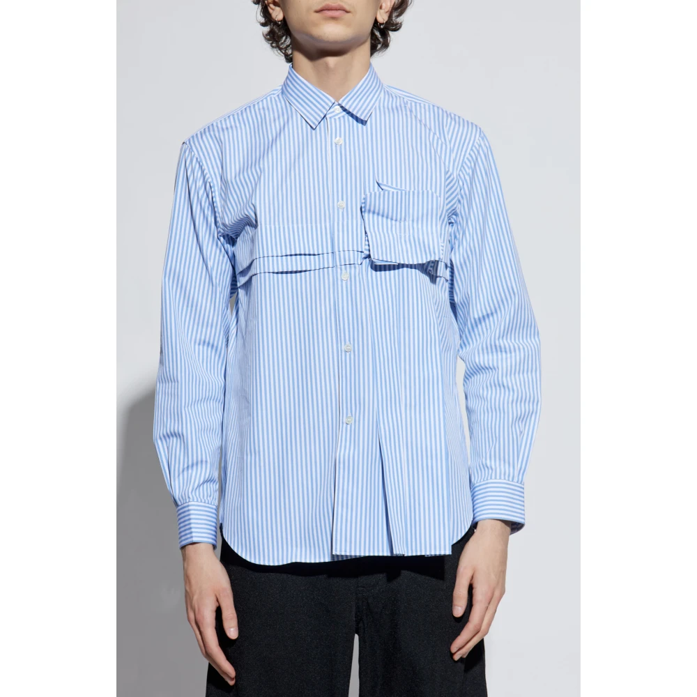 Comme des Garçons Shirt met decoratieve plooien Blue Heren