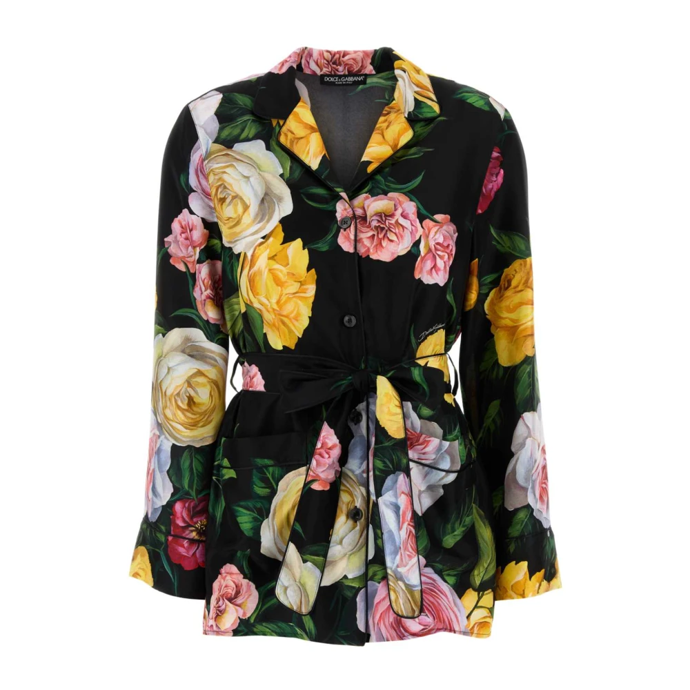 Dolce & Gabbana Gedrukte satijnen overhemd Multicolor Dames