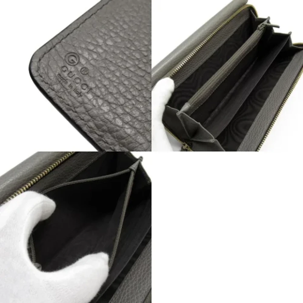 Gucci Vintage Pre-owned Leather wallets Gray Dames