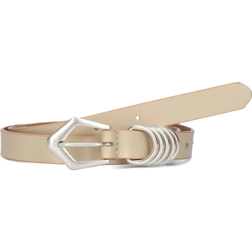 Legend Beige Leren Riem met Gouden Gesp Beige Dames