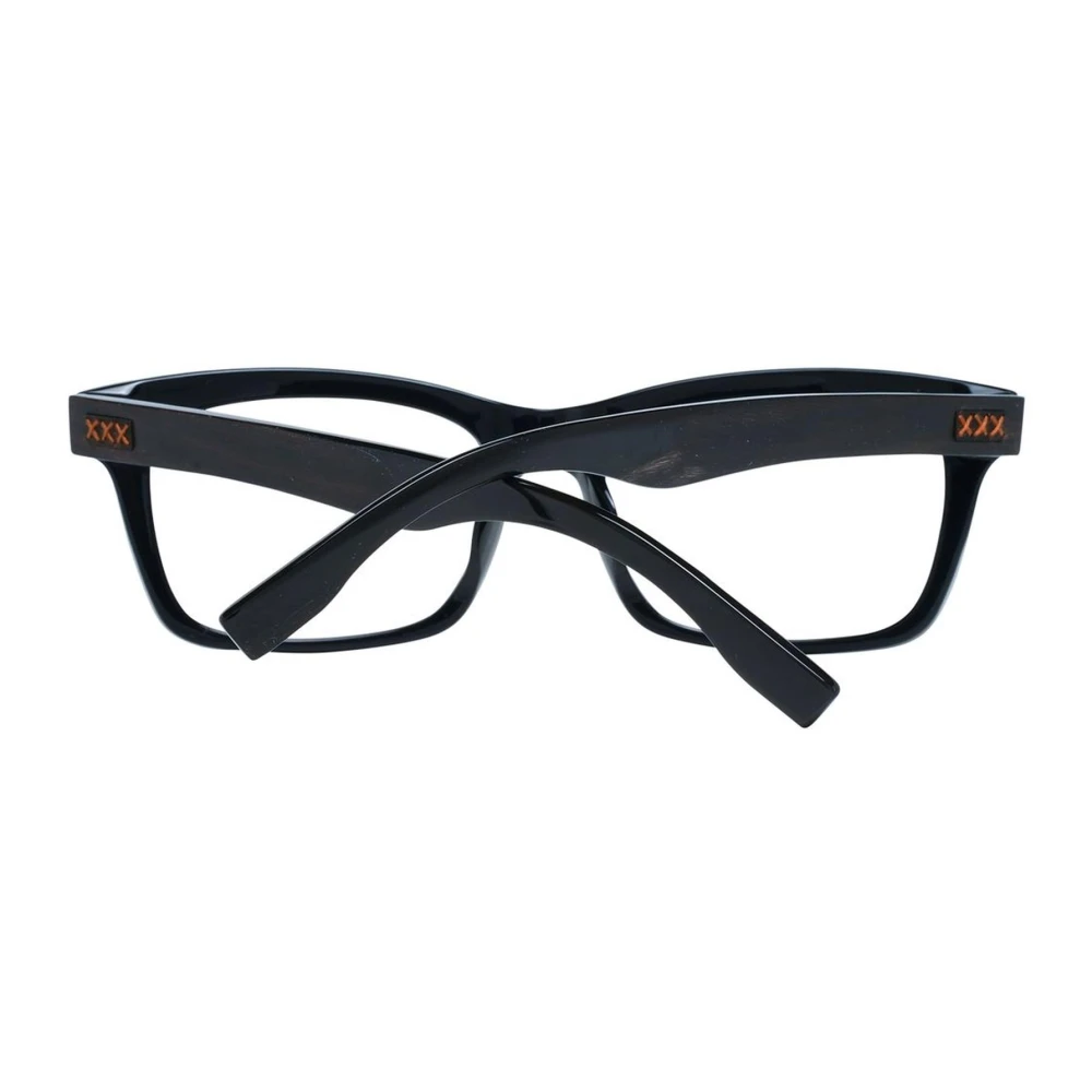 Ermenegildo Zegna Zwarte Trapezium Optische Monturen Black Heren