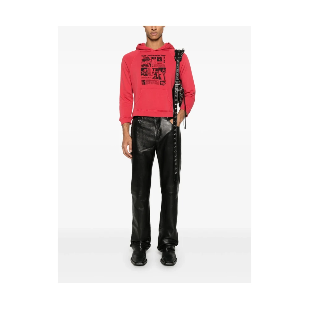 Enfants Riches Déprimés Lichtrode Hoodie Met Distressed Effect Red Heren