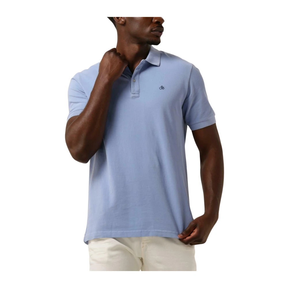 SCOTCH & SODA Heren Polo's & T-shirts Garment Dye Organic Cotton Pique Polo Blauw