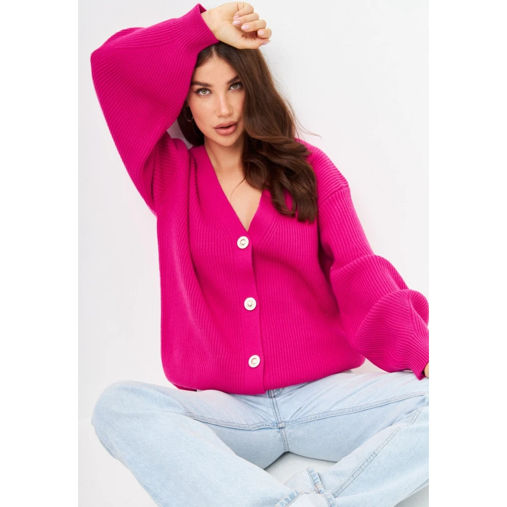 Cesare Gaspari Roze V-hals Vest Pink Dames