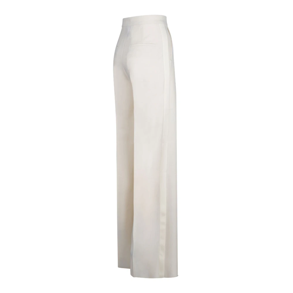 Max Mara Beige Pianoforte Broek met Wijde Pijpen Beige Dames