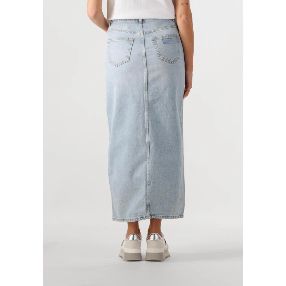 Liu Jo Blauwe Rechte Midi Rok Blue Dames
