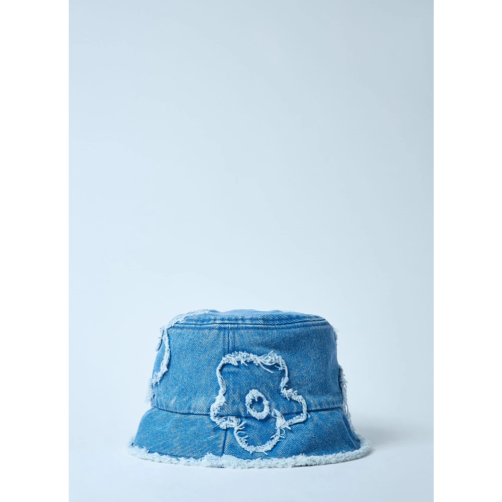 Marni Geborduurde Denim Bucket Hat Blue Dames