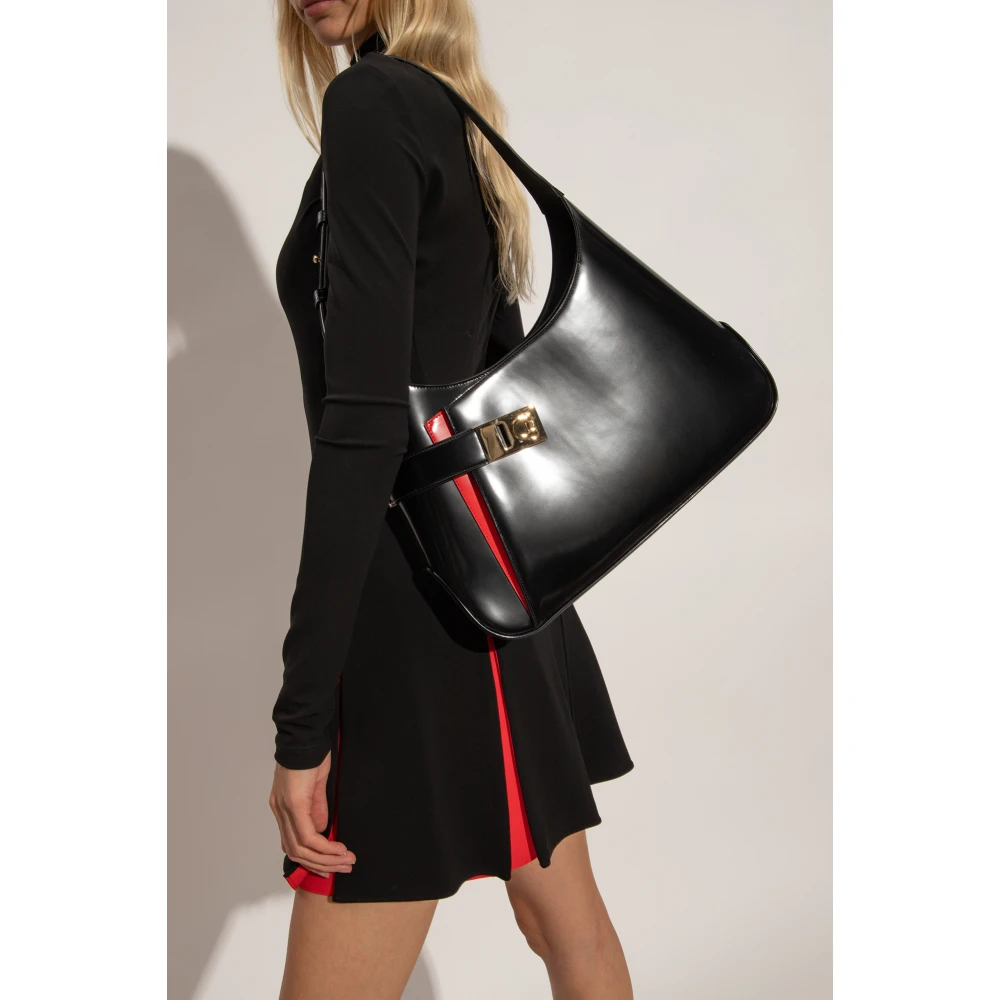 Salvatore Ferragamo Schoudertas Arch Black Dames
