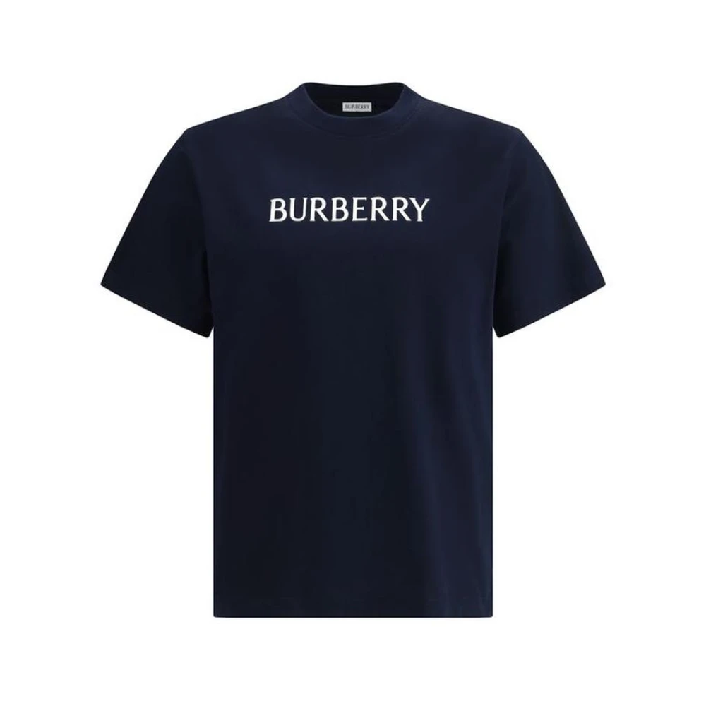 Burberry Men's Blue T-Shirts, S, Cotton Graphic Print T-Shirt