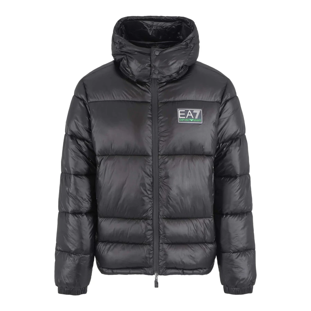 Emporio Armani EA7 Zwarte Bomberjack met Logopatch Black Heren