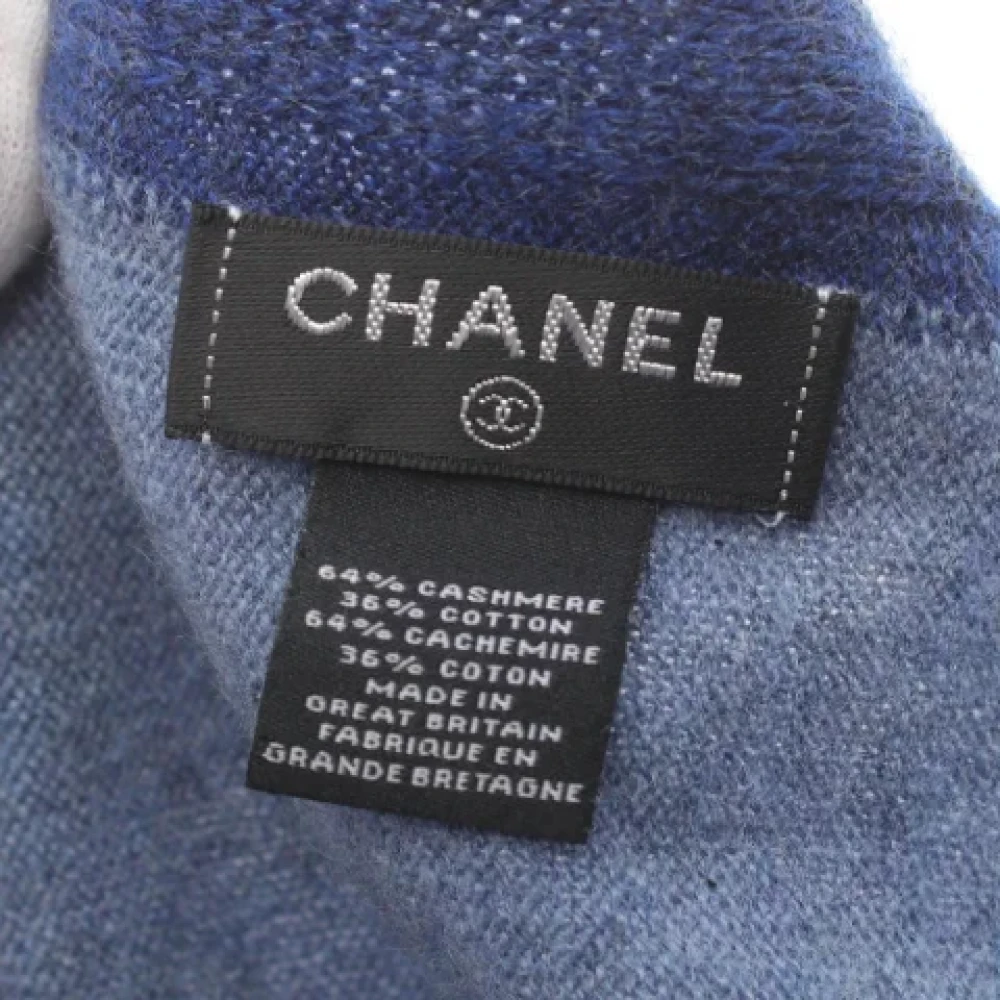 Chanel Vintage Pre-owned Cashmere scarves Blue Dames