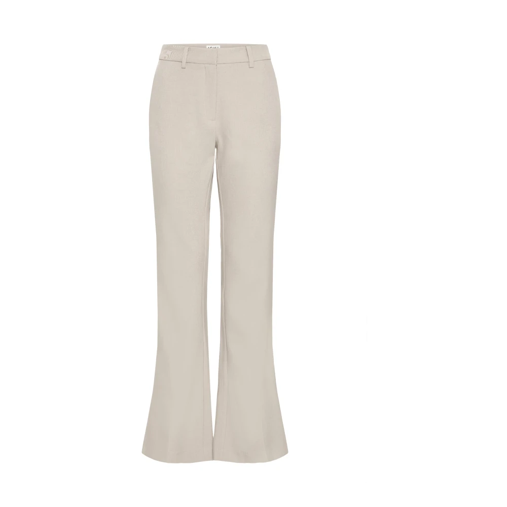 Ichi Beige Wide Trousers, Female, Xl, Wide Trousers