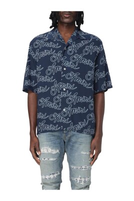 chemise-bleue-avec-logo-pour-homme