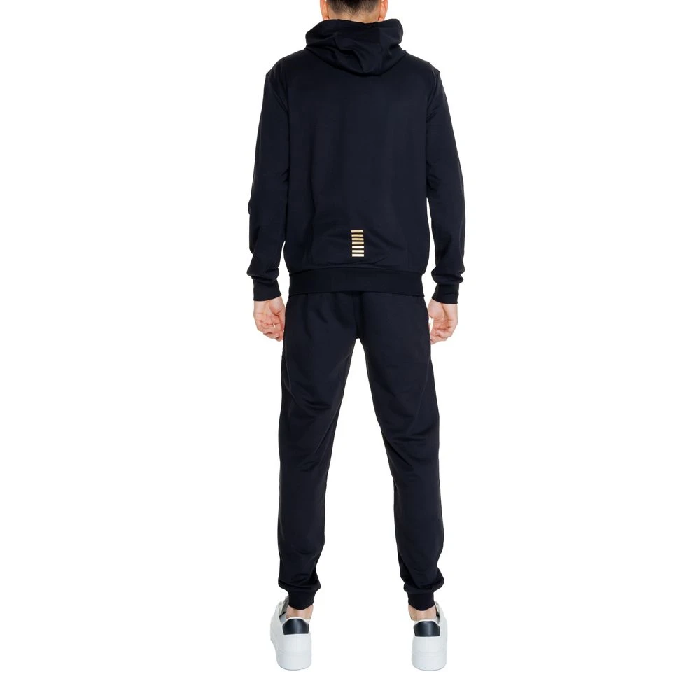Emporio Armani EA7 Zwarte Katoenen Sweatuit Herfst Winter Collectie Black Heren