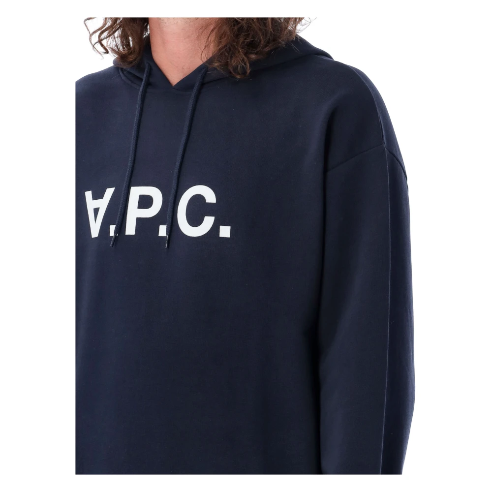 A.p.c. Donkerblauwe Gebreide Milo Hoodie Blue Heren