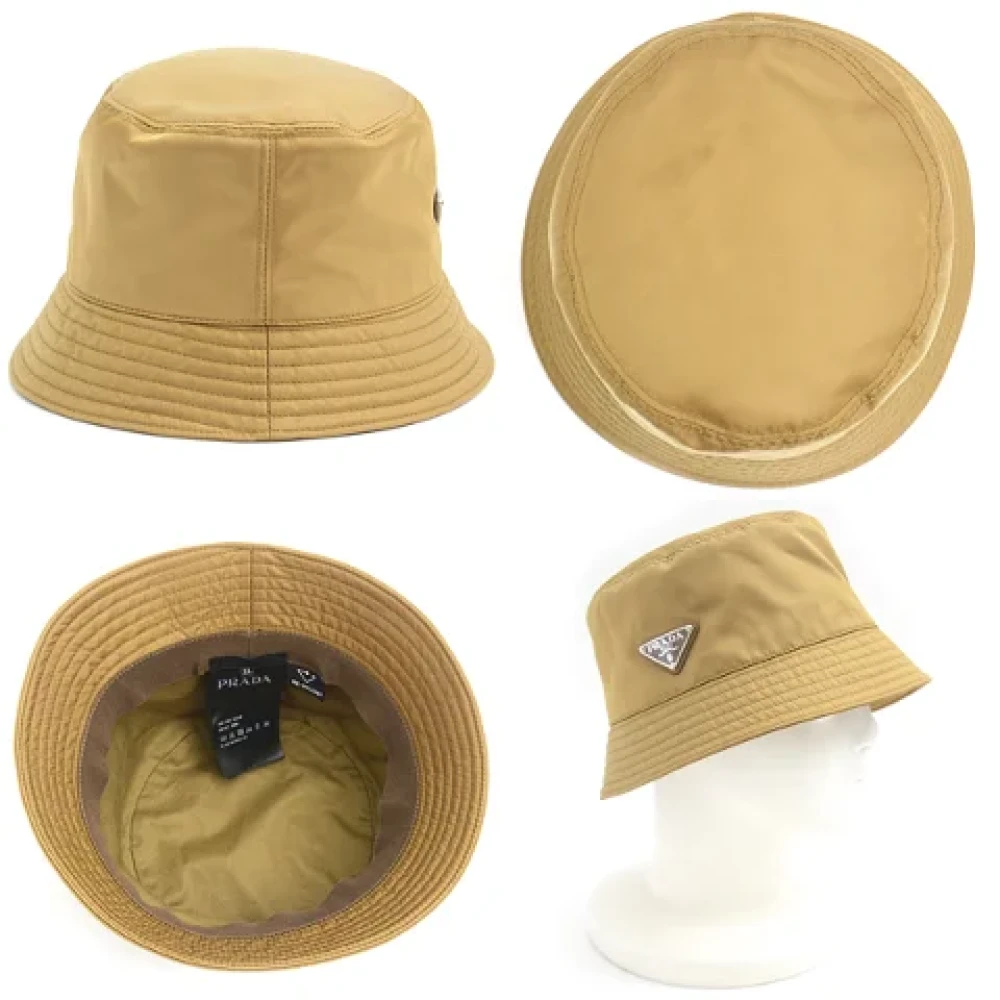 Prada Vintage Pre-owned Canvas hats Brown Unisex