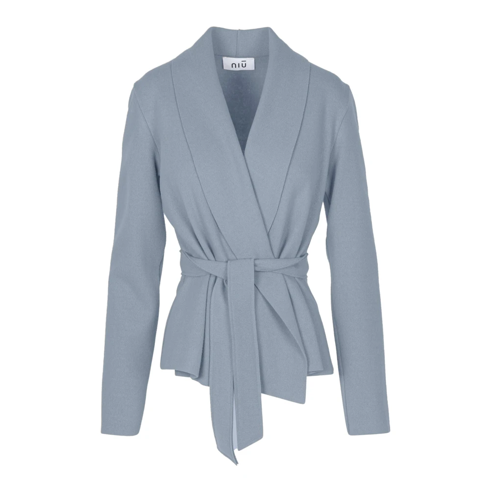 NIU Stijlvolle Gebreide Top Blue Dames