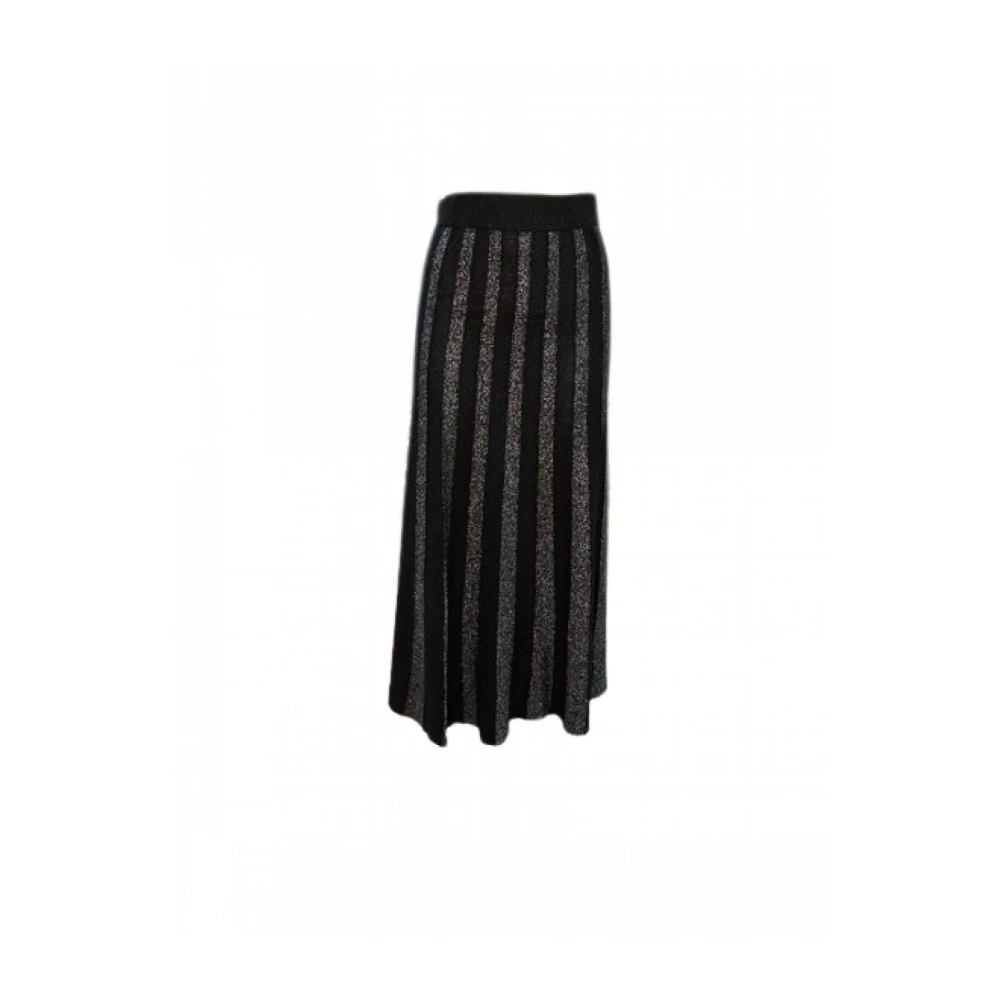 Molly Bracken Hoge taille lurex jersey rok Black Dames